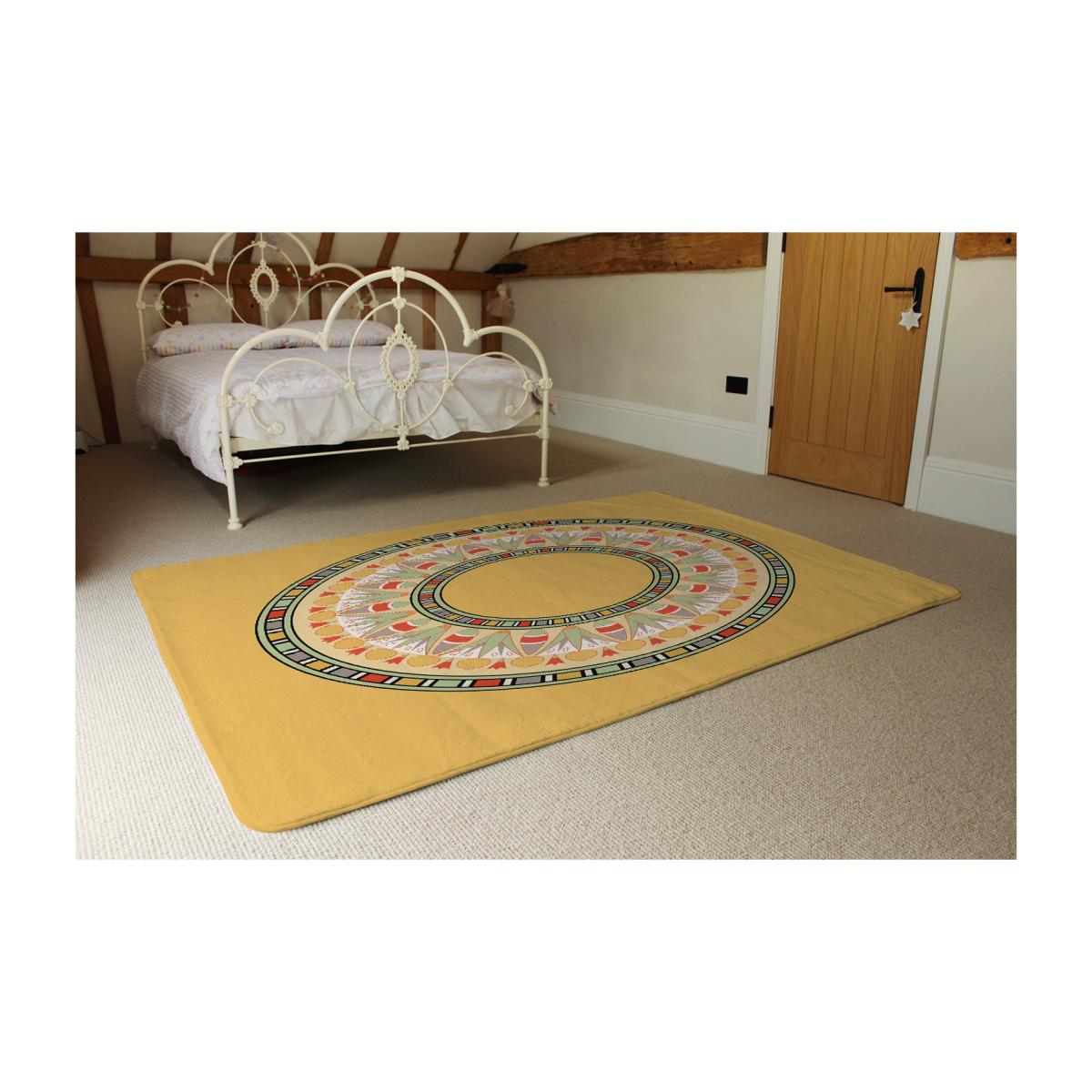 Orange Circle Ornament Round Frame Rug - Orange / 230cm – image 1