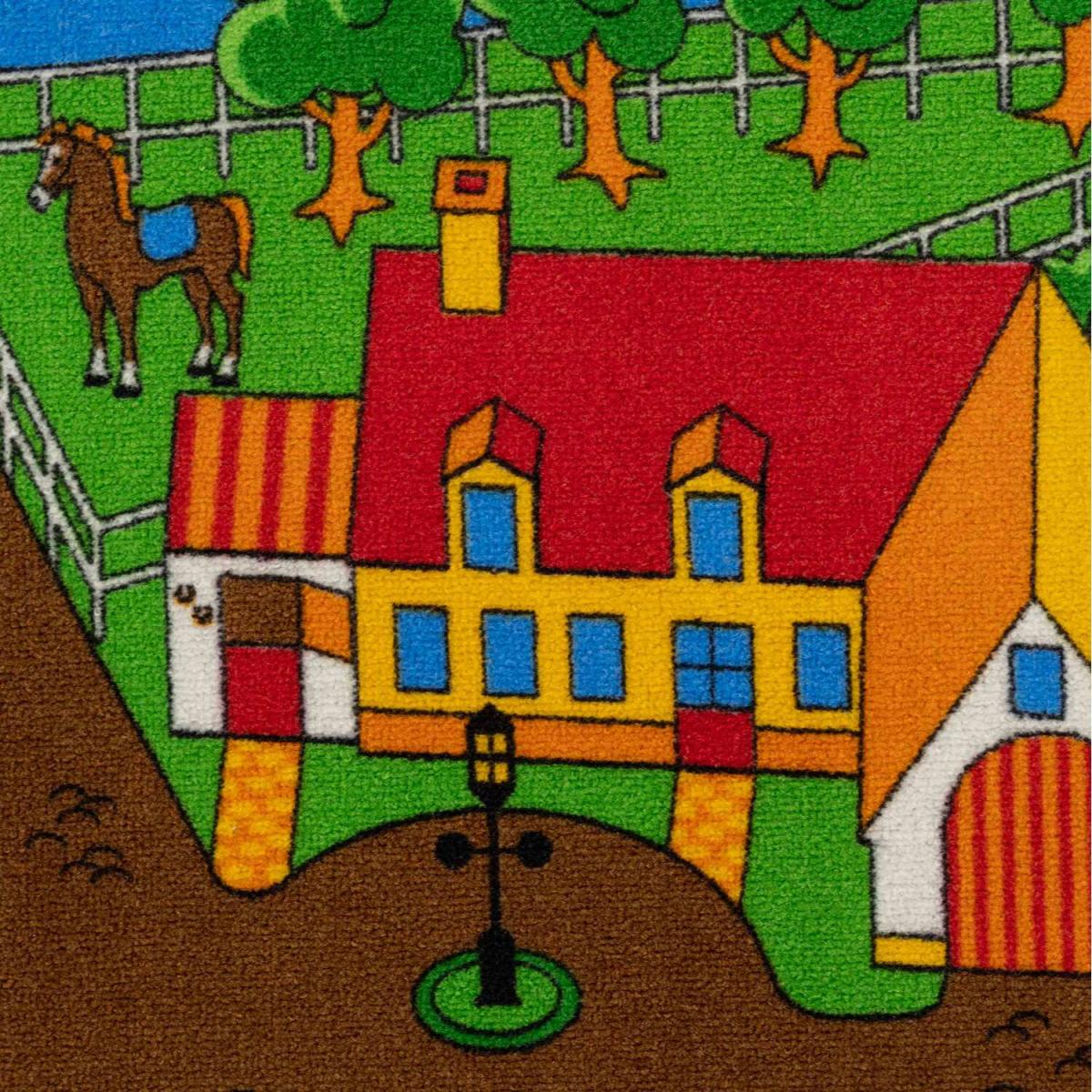 Kids Interactive Farm Yard Play Mat Soft Bedroom Rug - Multicolour / 133 x 95cm – image 2