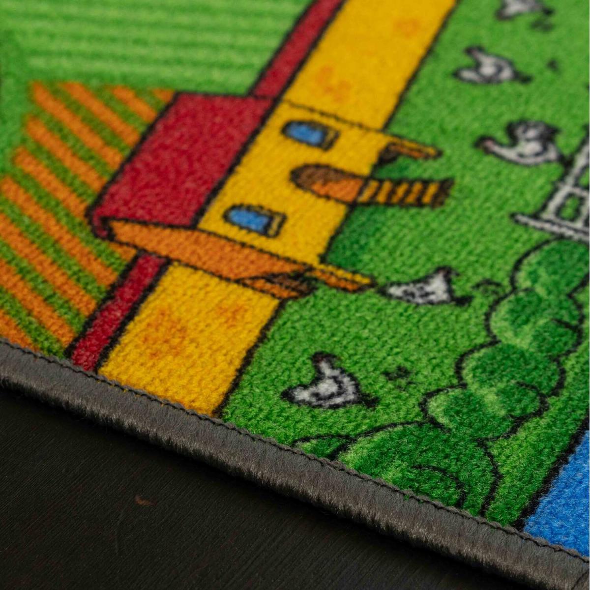 Kids Interactive Farm Yard Play Mat Soft Bedroom Rug - Multicolour / 133 x 95cm – image 3