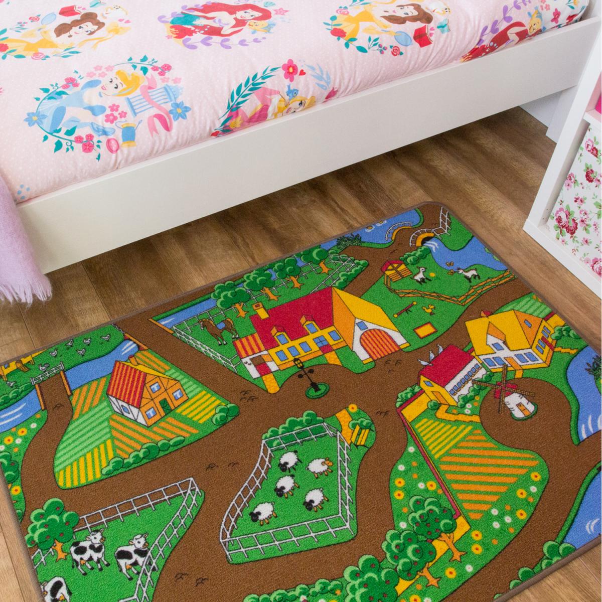 Kids Interactive Farm Yard Play Mat Soft Bedroom Rug - Multicolour / 133 x 95cm – image 6