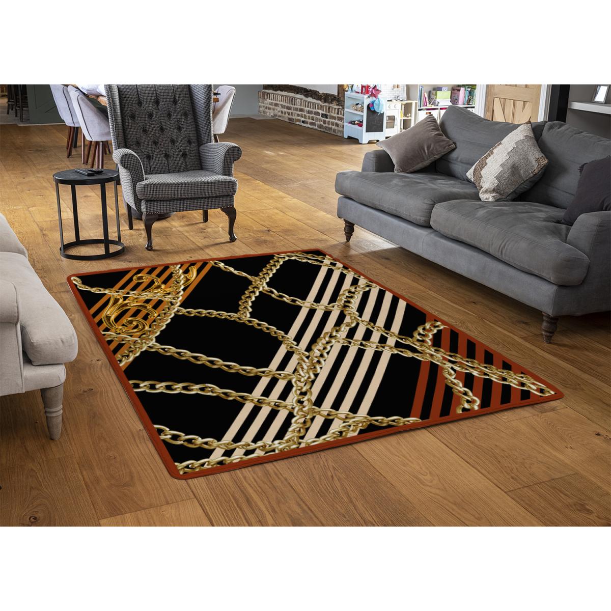 Chains Stripes Rug - Gold / 230cm – image 3