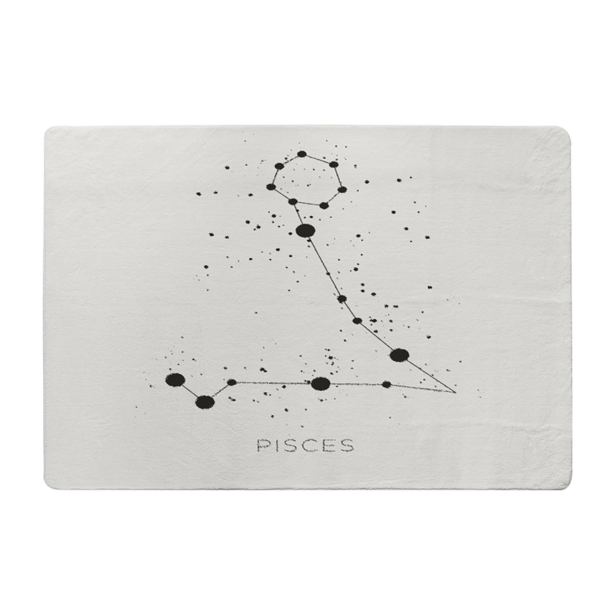 Star Constellation Zodiac Pisces Style Rug - white / 230cm – image 1