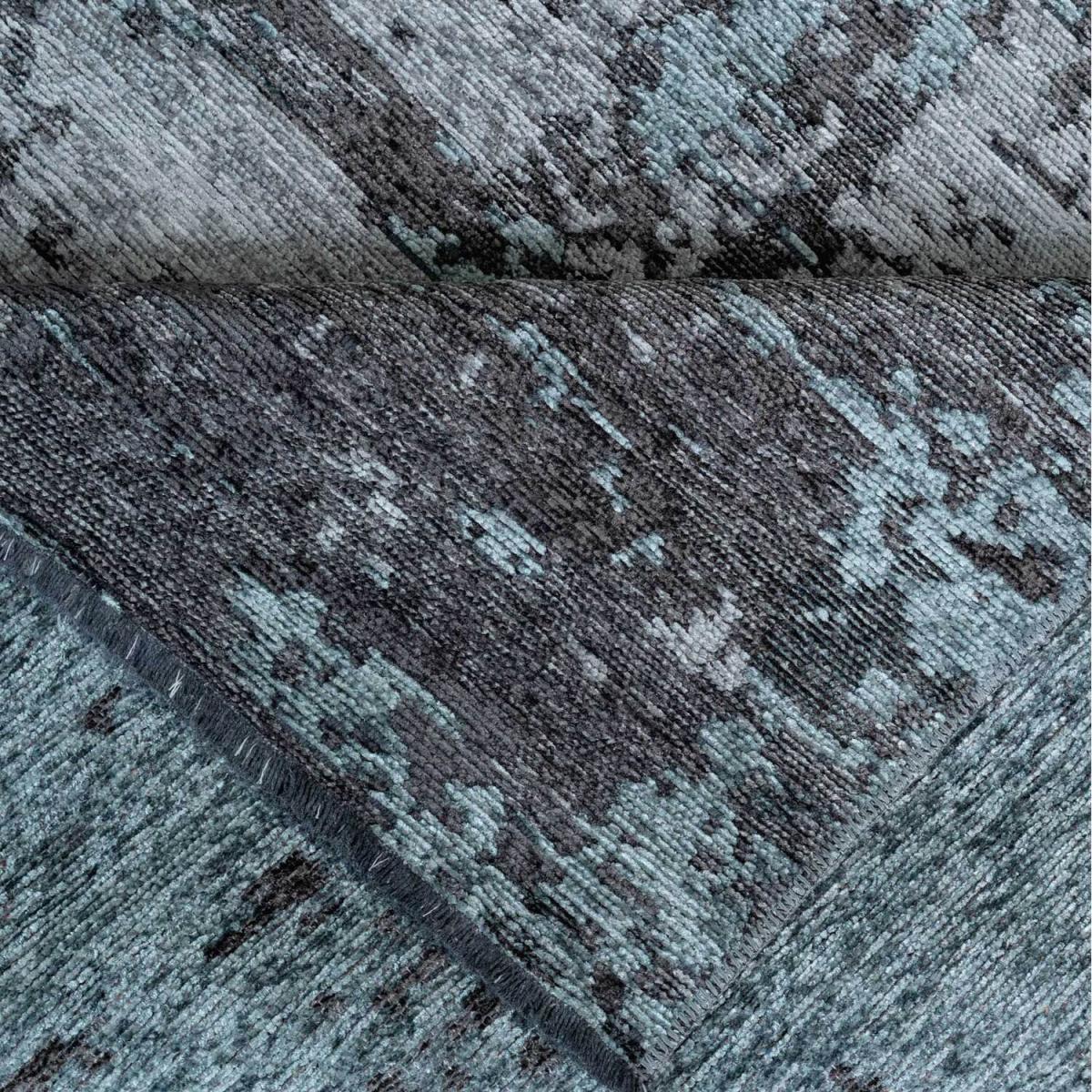 Grey Teal Distressed Reversible Chenille Living Area Rug - Grey Blue / 280 x 190cm – image 5