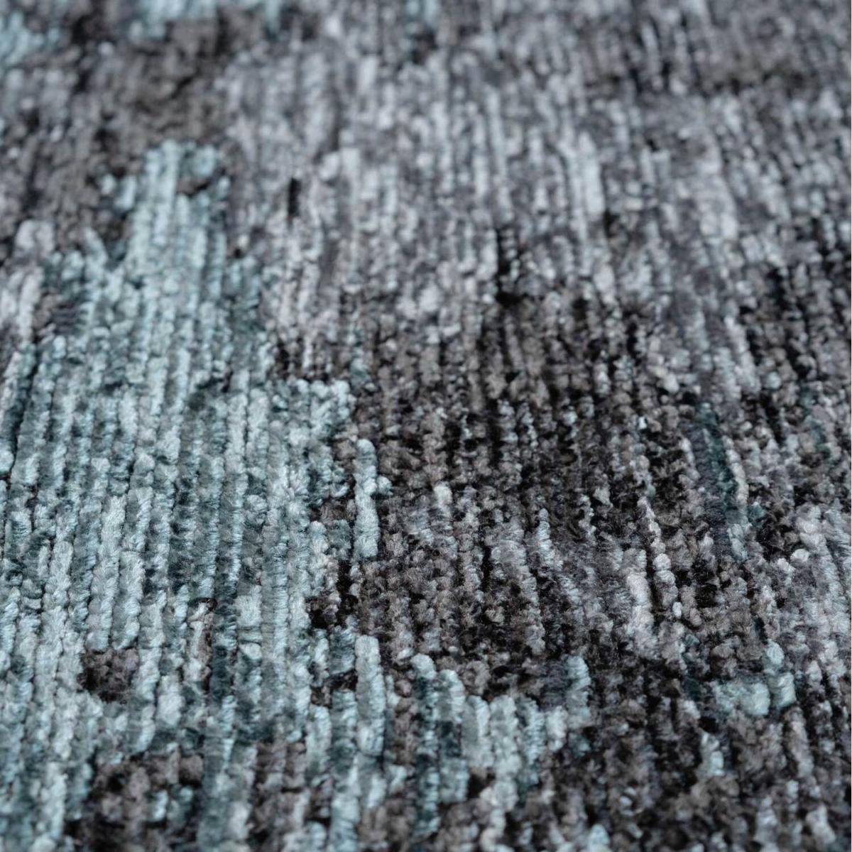 Grey Teal Distressed Reversible Chenille Living Area Rug - Grey Blue / 280 x 190cm – image 6
