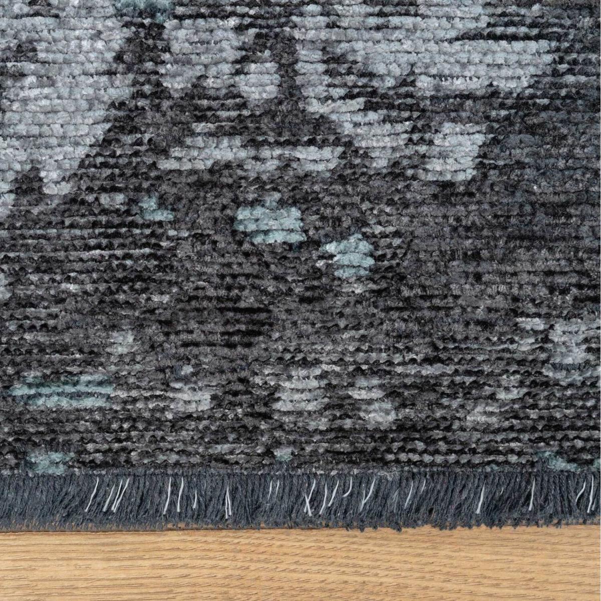 Grey Teal Distressed Reversible Chenille Living Area Rug - Grey Blue / 280 x 190cm – image 7