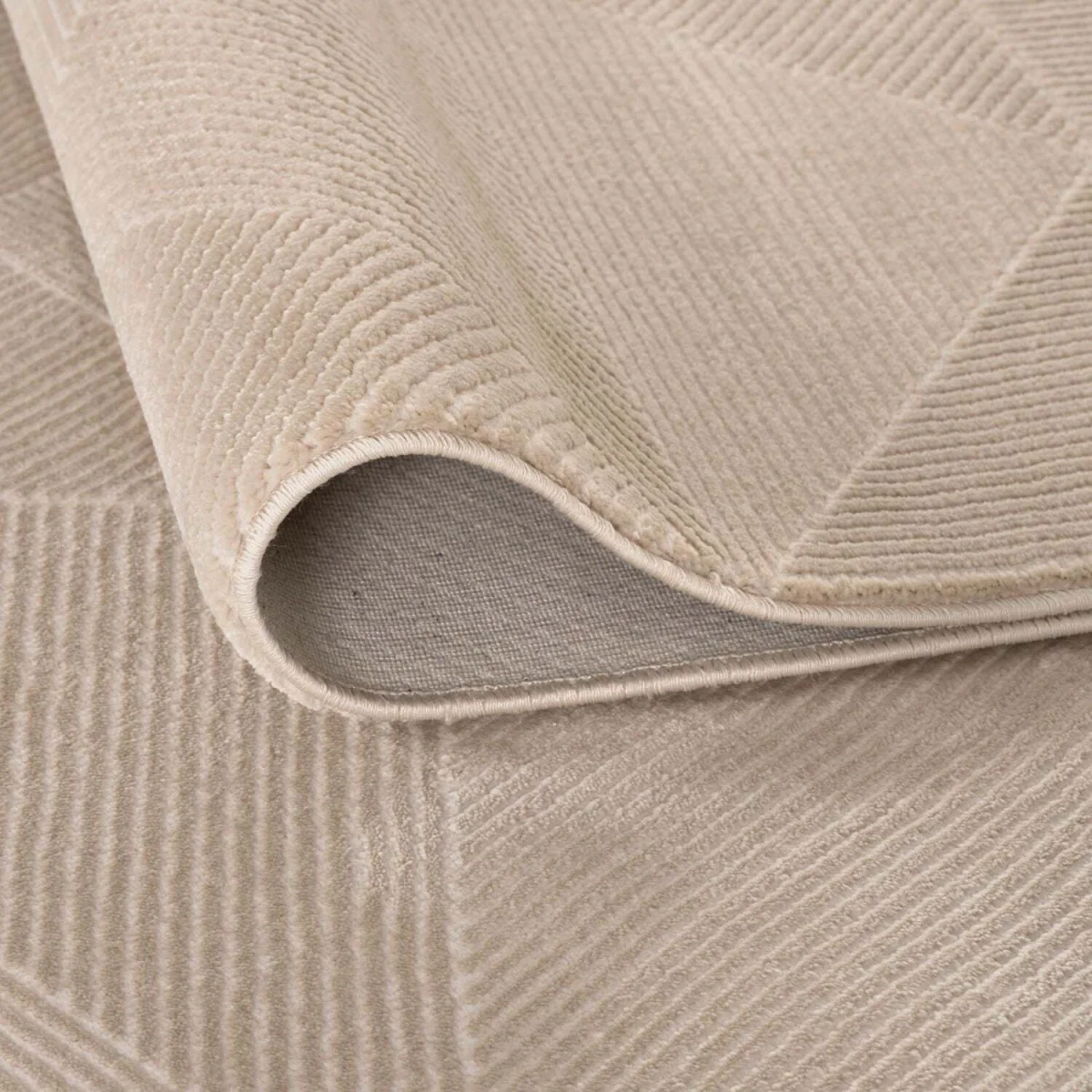 The Rugs Carmel Diamond Geometric Design Textured Runner - Beige β image 4