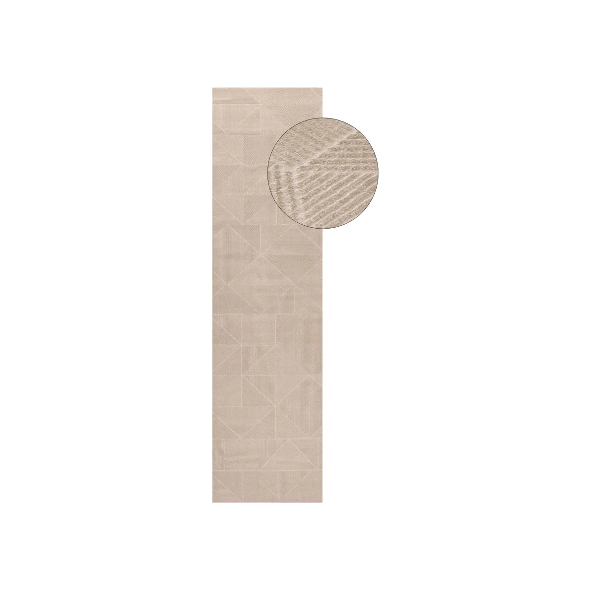 The Rugs Carmel Diamond Geometric Design Textured Runner - Beige β image 1