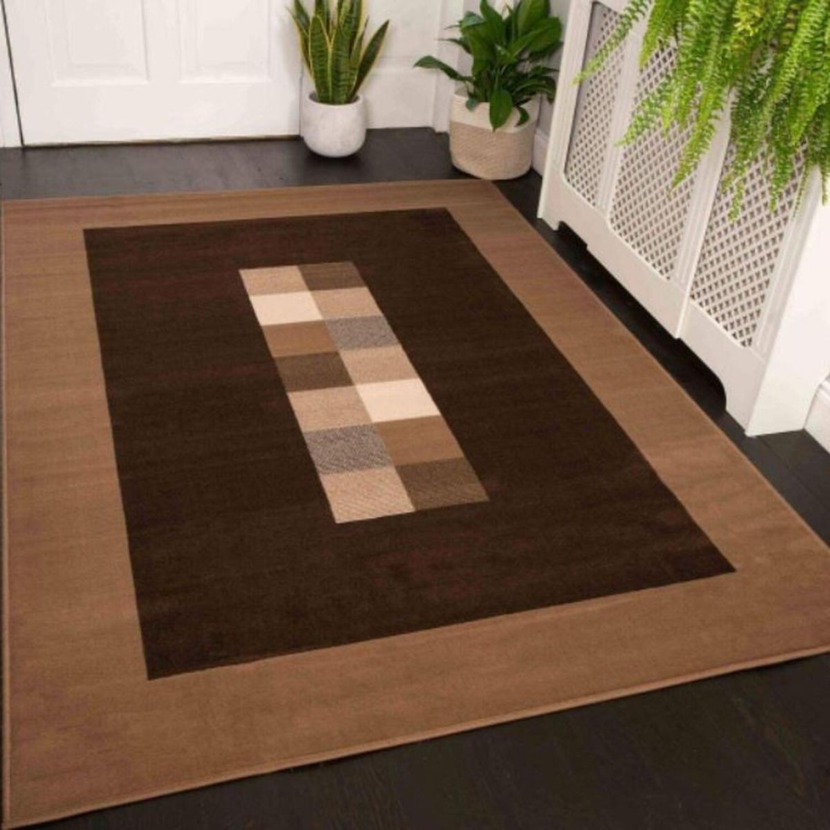 Contemporary Brown Geometric Area Rug - Lisbon - Brown