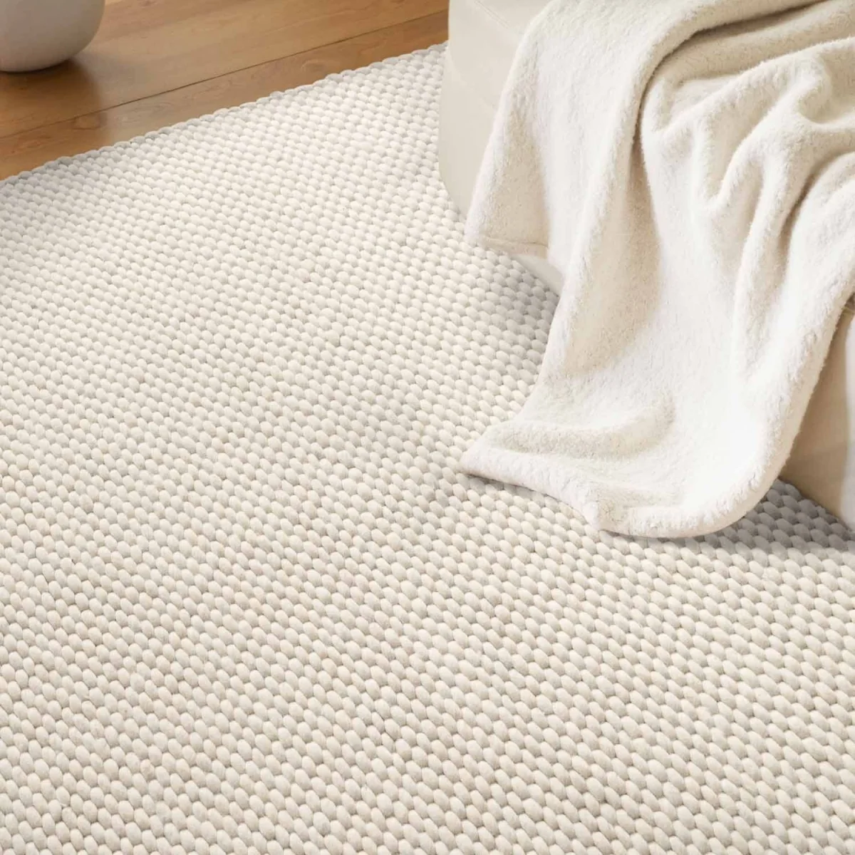Hanse Home Elle Decoration Lyon Beans Natural Wool Plain Rug Cream - Cream / 200.0cm – image 12