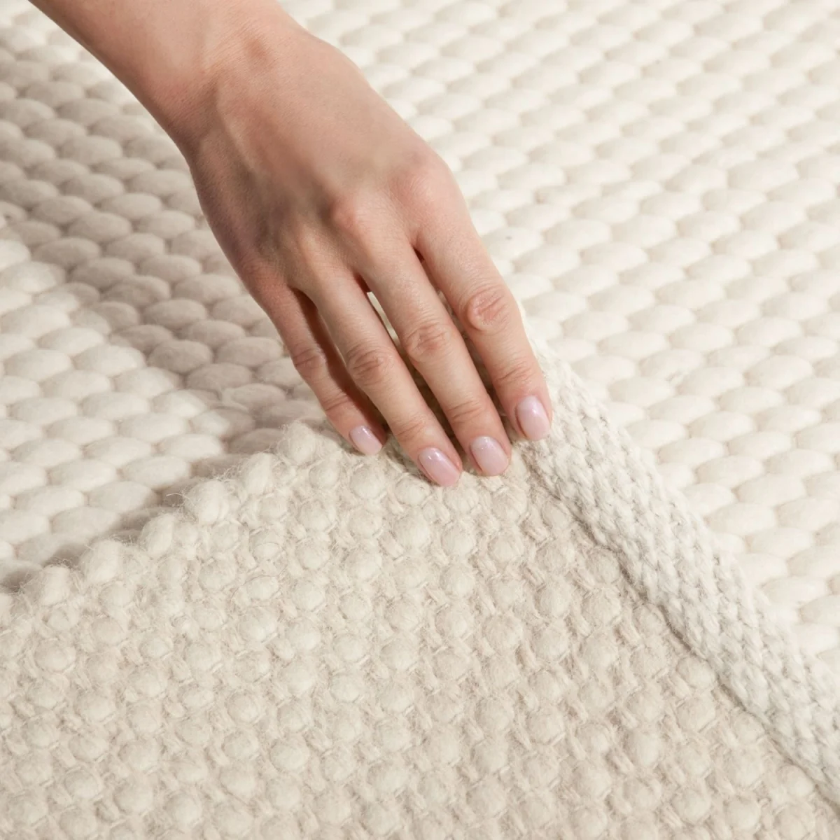 Hanse Home Elle Decoration Lyon Beans Natural Wool Plain Rug Cream - Cream / 200.0cm – image 4