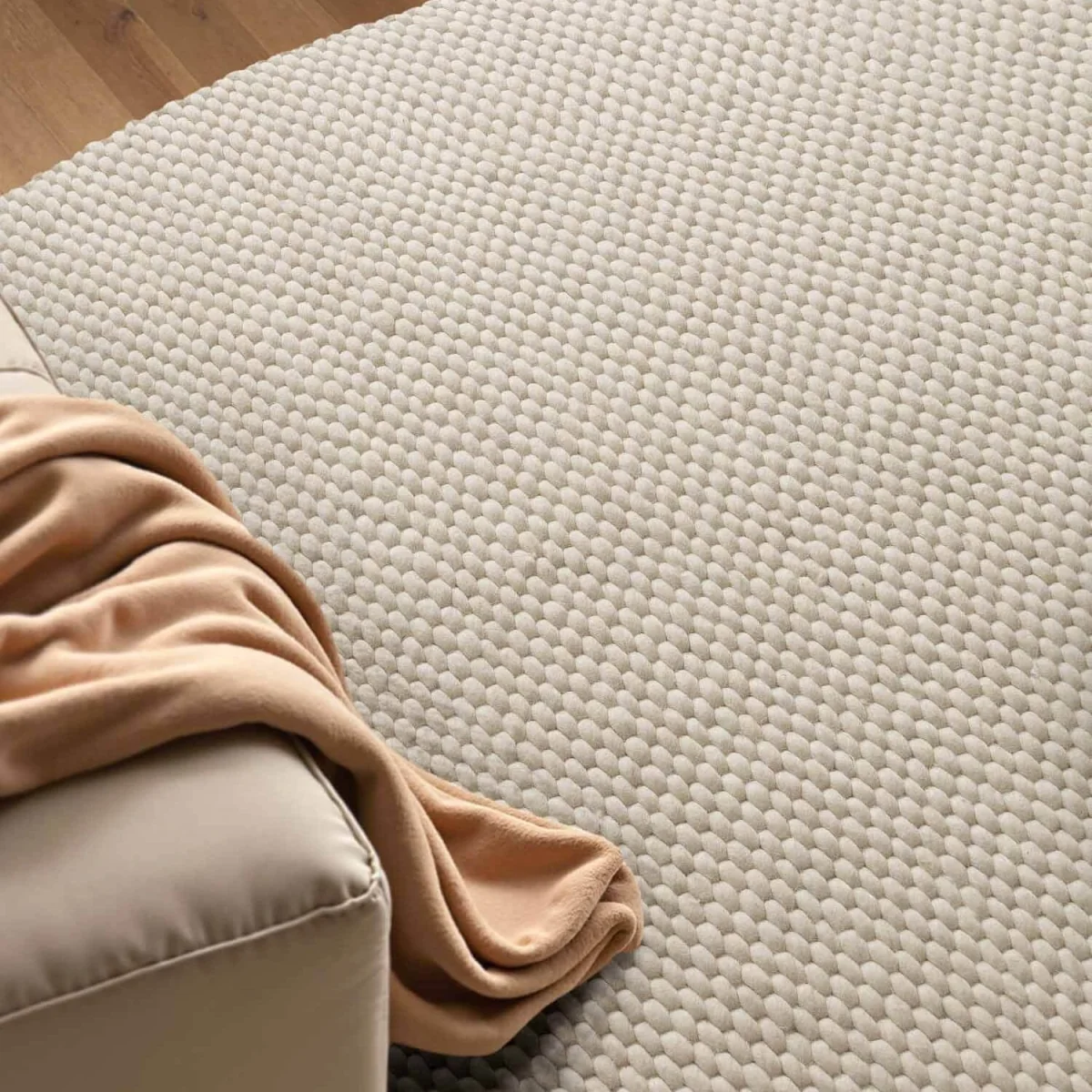 Hanse Home Elle Decoration Lyon Beans Natural Wool Plain Rug Cream - Cream / 200.0cm – image 9