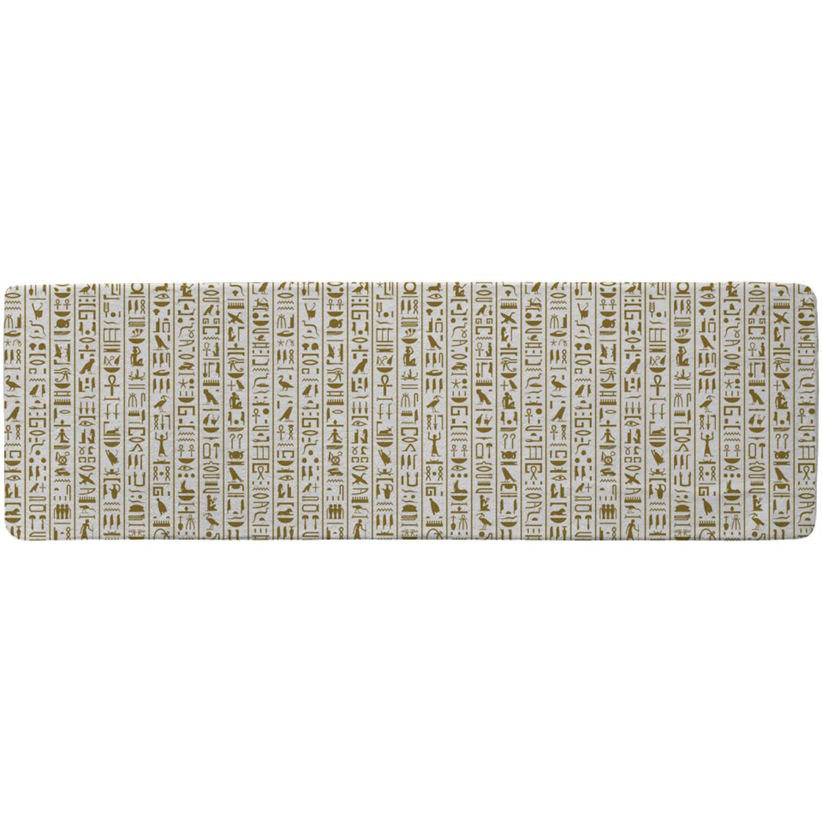 Ancient Egyptian Heiroglyphs Runner Rug - Brown – image 2