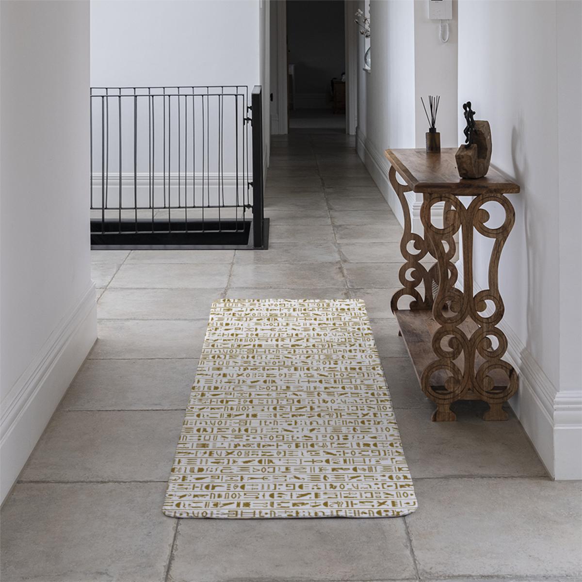 Ancient Egyptian Heiroglyphs Runner Rug - Brown – image 4