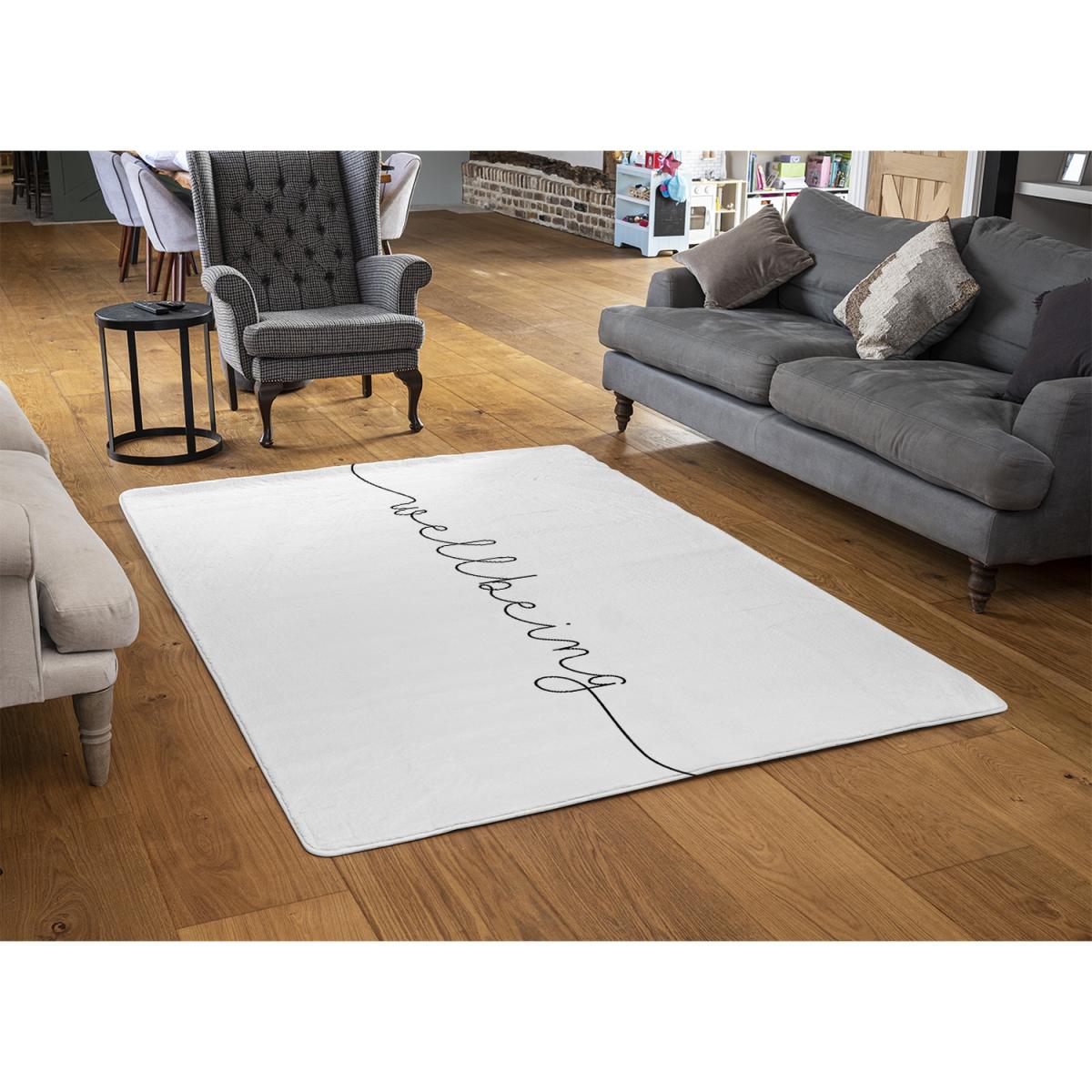 Text Wellbeing Designer Rug - White / 150cm – image 2