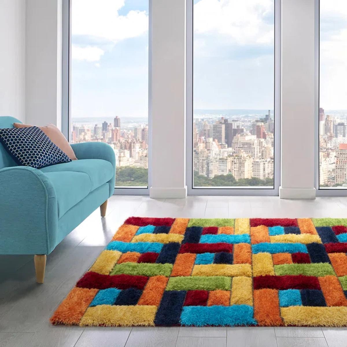 Multicolour Blocks Rug - Orange / 60x110 – image 1