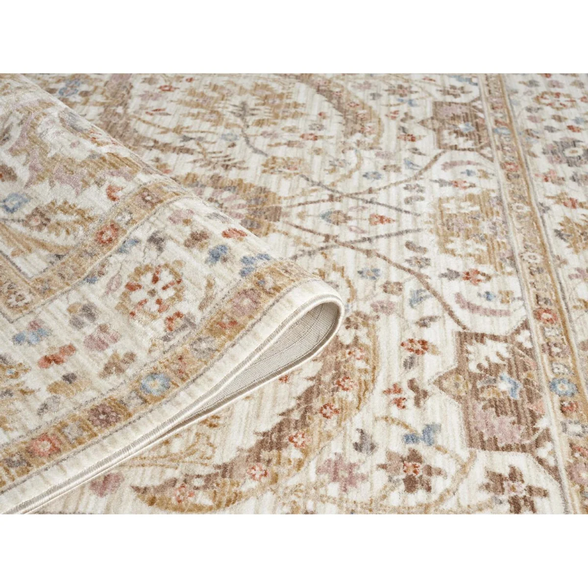 Underfoot Dawn Large Traditional Floral Bordered Indoor Rug, 8 mm, Cream - Cream – image 2