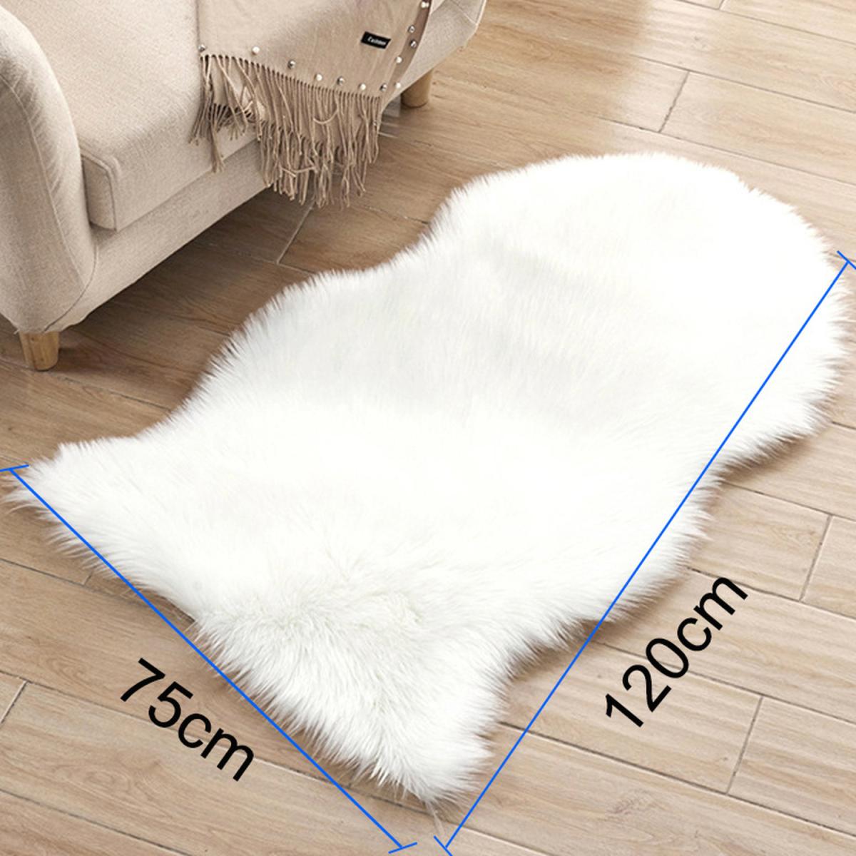Shag Faux Sheepskin Fluffy Irregular Rug - White / 550G – image 10
