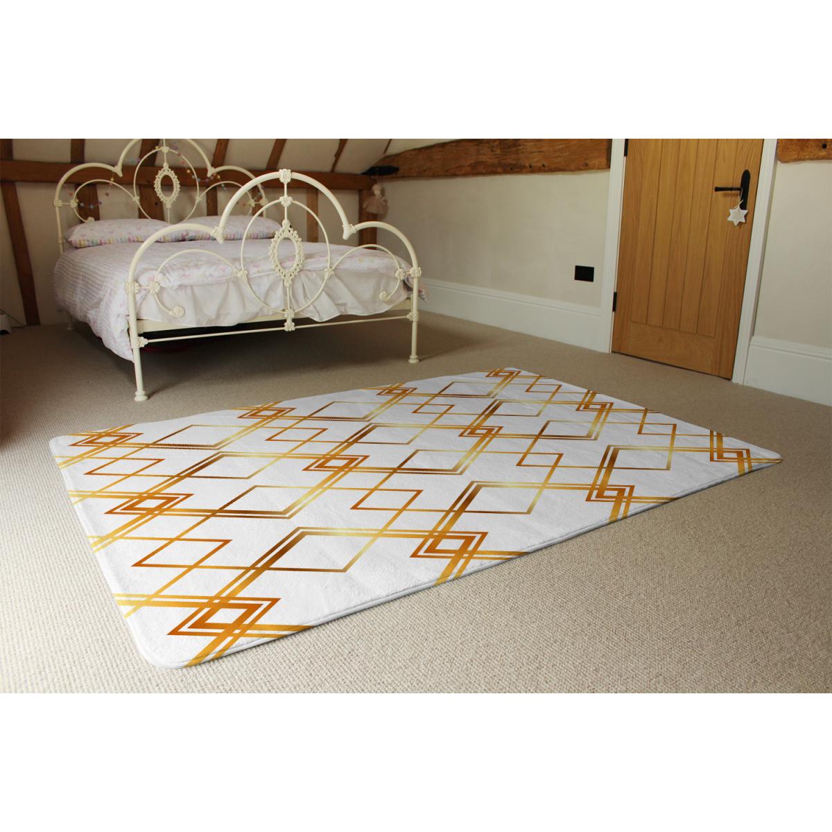 Geometric Golden Pattern Rug - Gold / 150cm – image 3
