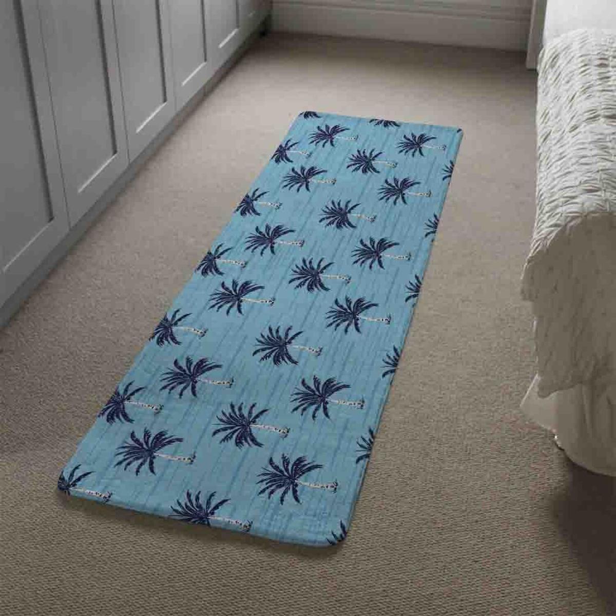 Palm Trees On Blue Runner Rug - Blue – image 1