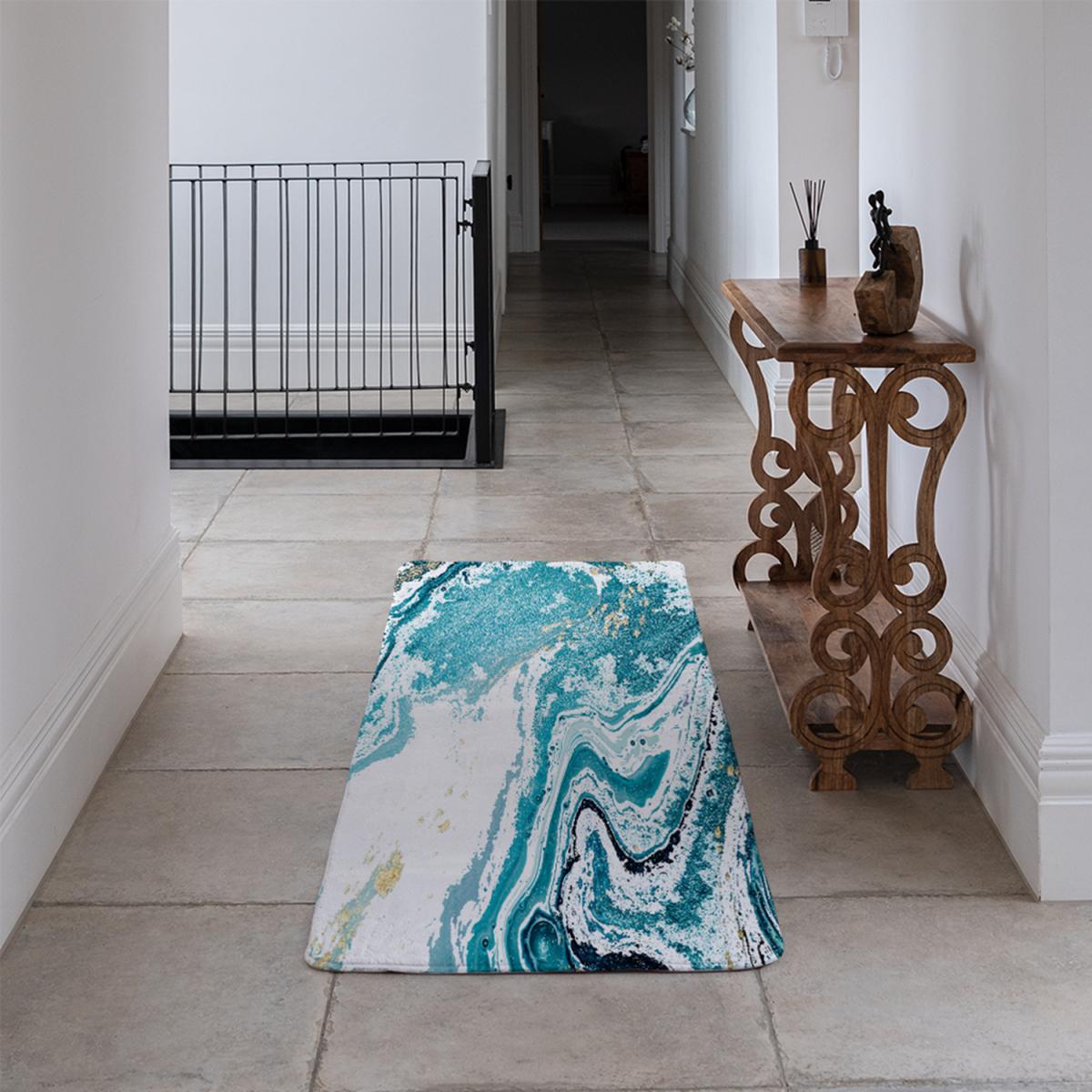 Blue Marble Runner Rug - Blue – image 3