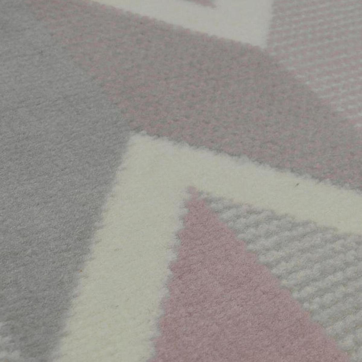Modern Pink Chevron Low Pile Living Room Rug - Islay - Pink – image 2