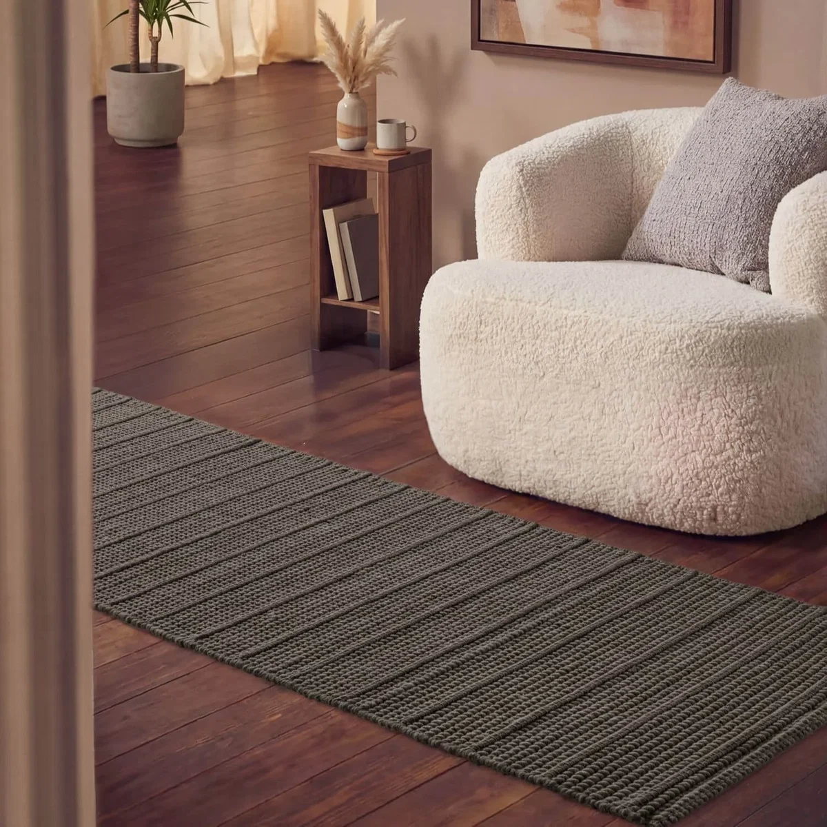 Ted Baker Camden Parker Wool Striped Rug Brown & Grey - Brown & Grey / 170.0cm – image 10