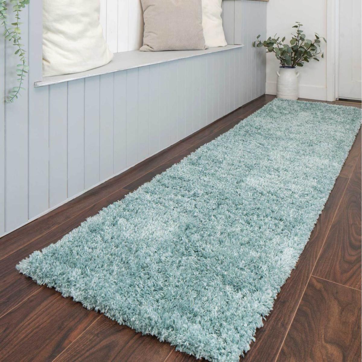 Super Soft Duck Egg Blue Shaggy Living Area Rug - Duck Egg / 330 x 240cm – image 6