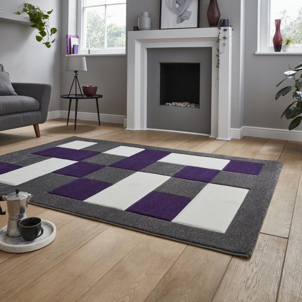 Brooklyn BRK04 GreyPurple Rug - Grey/Purple / 220cm – image 2