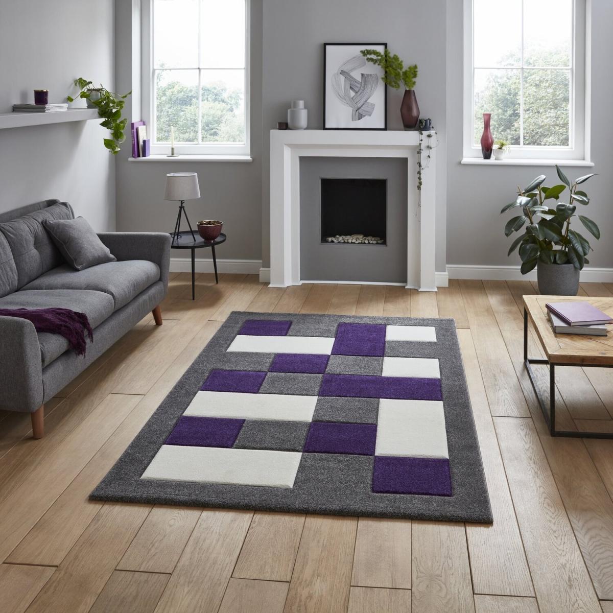 Brooklyn BRK04 GreyPurple Rug - Grey/Purple / 220cm – image 9