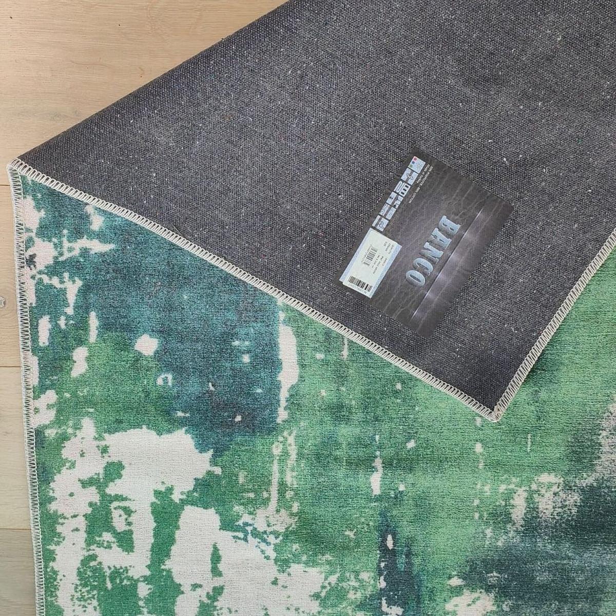 Eye Catching Green Non Slip Abstract Living Room Rug - Bae - Green / 200cm – image 2