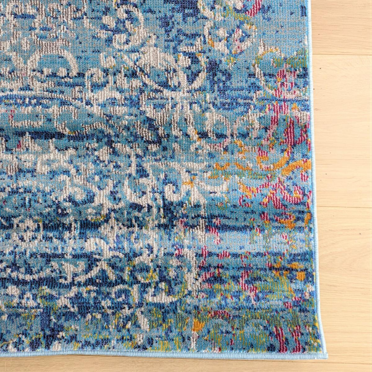 Blue Damask Flatweave Rug - Capella - Blue / 160cm – image 3