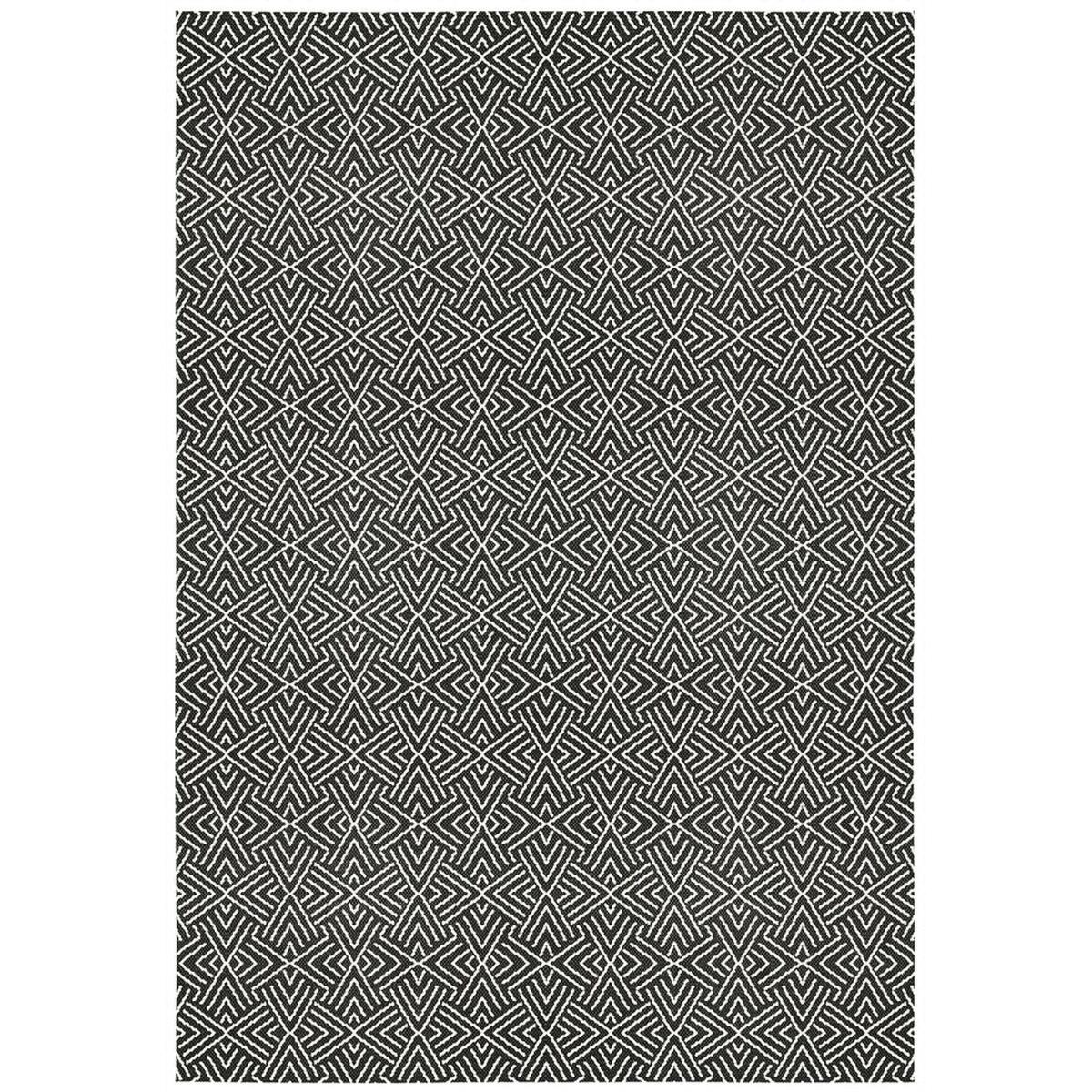 Black Washable Aztec IndoorOutdoor Garden Rug - Ota - Black / 170cm – image 6
