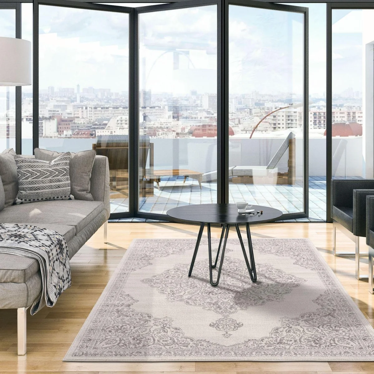 Montana Oriental Modern Rug - Grey / 240cm – image 2