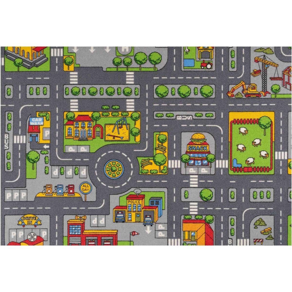 Kids Interactive Roads Play Mat Soft Bedroom Rug - Multicolour / 165 x 100cm – image 4