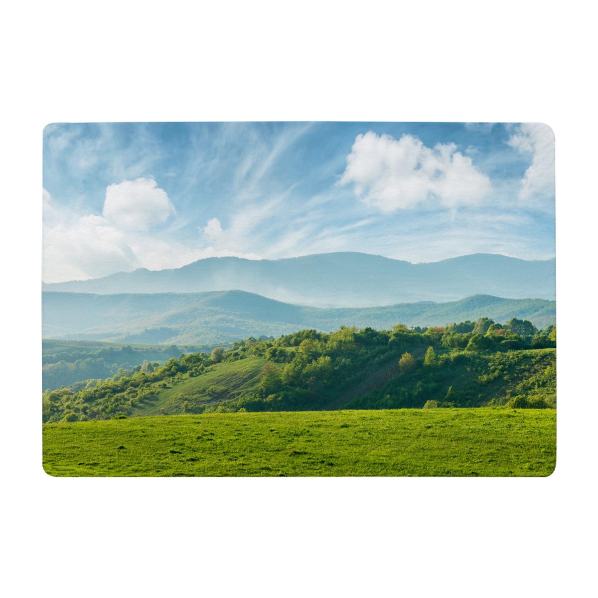 Panorama Of Beautiful Countryside Of Romania Designer Rug - Green / 200cm – image 1