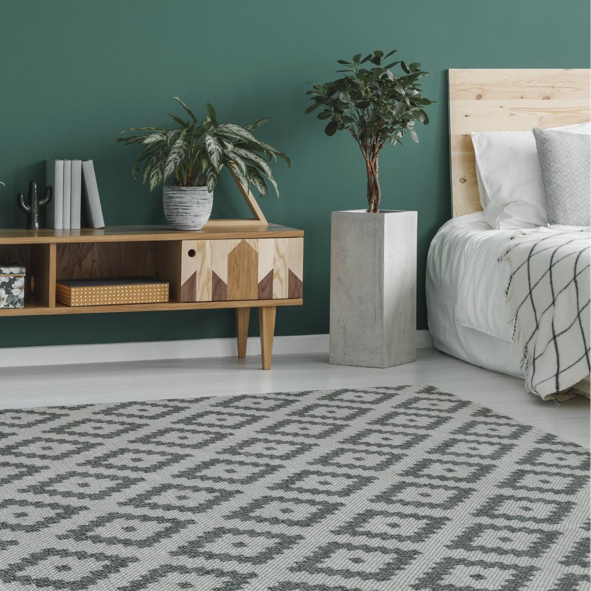 Grey Moroccan Eco Friendly Flatweave Rug - Regen - Grey / 150cm – image 1