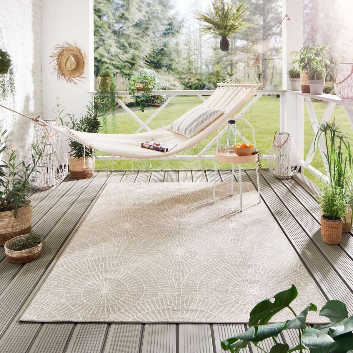 Nyland Circles Indoor Outdoor Rug Colour Beige - Beige / 200cm / 6.16kg – image 1