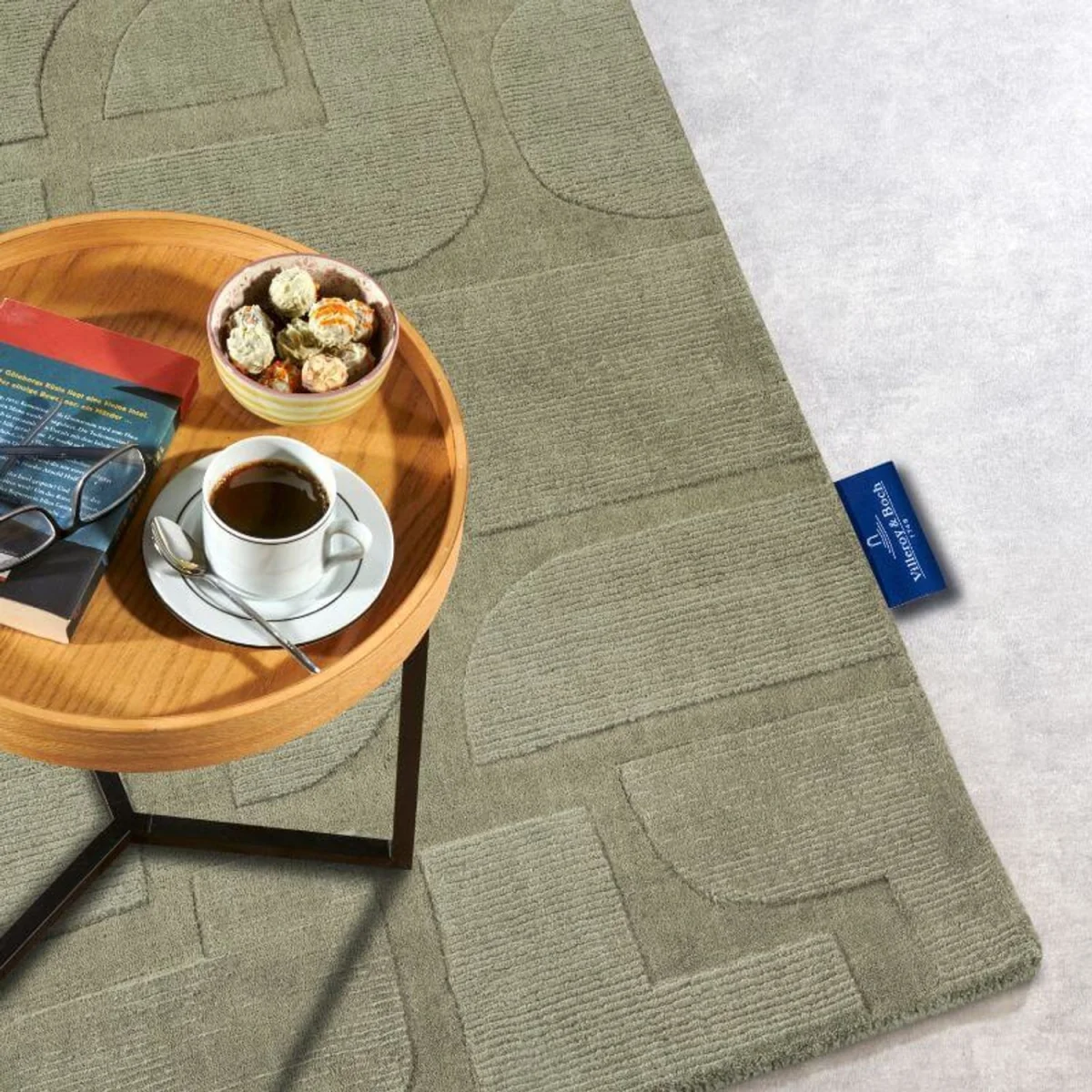 Villeroy & Boch 1906 Alexis Wool Geometric Rug Green - Green / 280.0cm – image 5