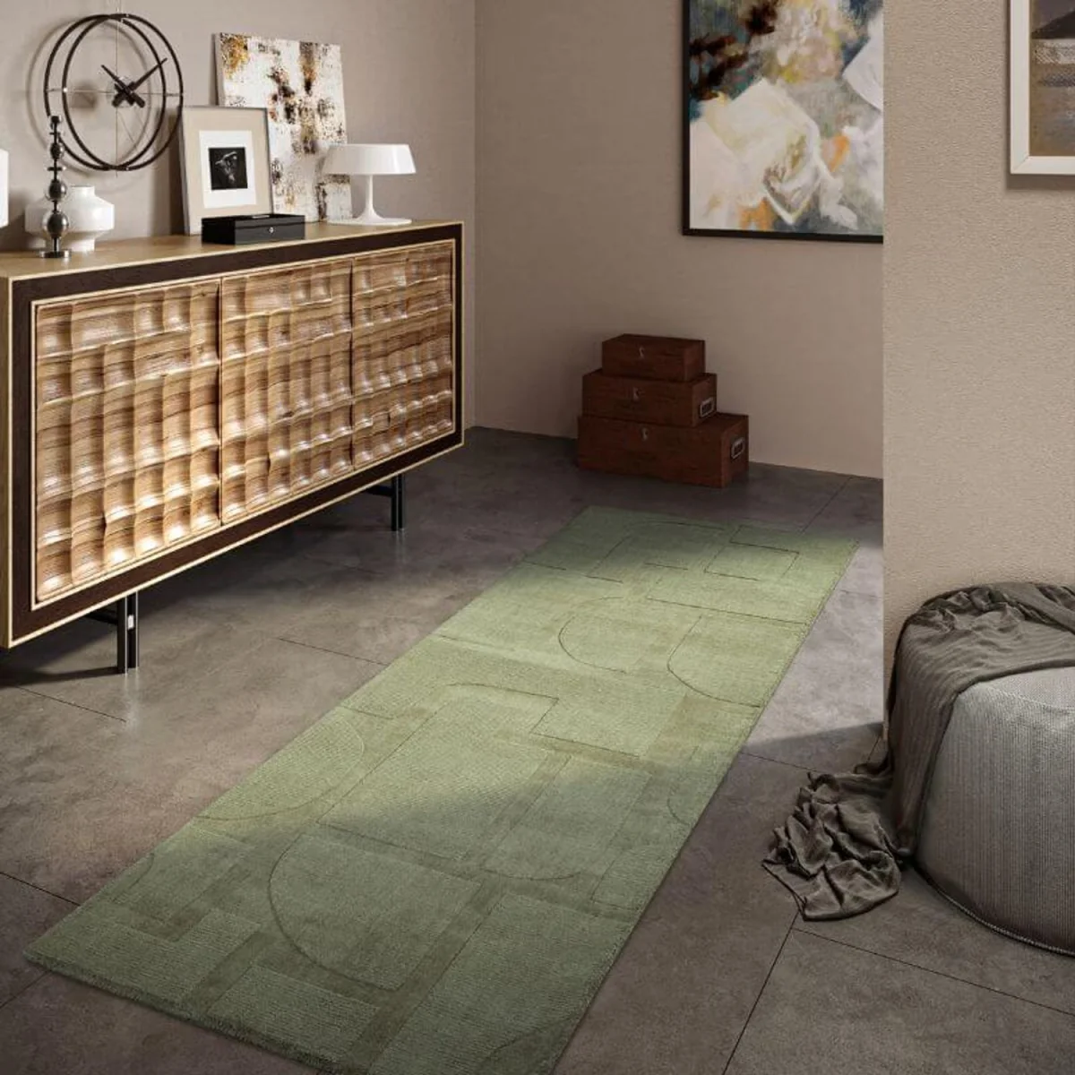 Villeroy & Boch 1906 Alexis Wool Geometric Rug Green - Green / 280.0cm – image 8