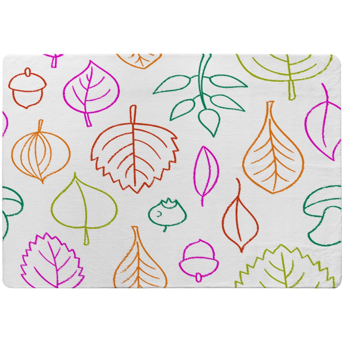 Multi Colour Leaves Illustration Rug - Pink / 230cm – image 2
