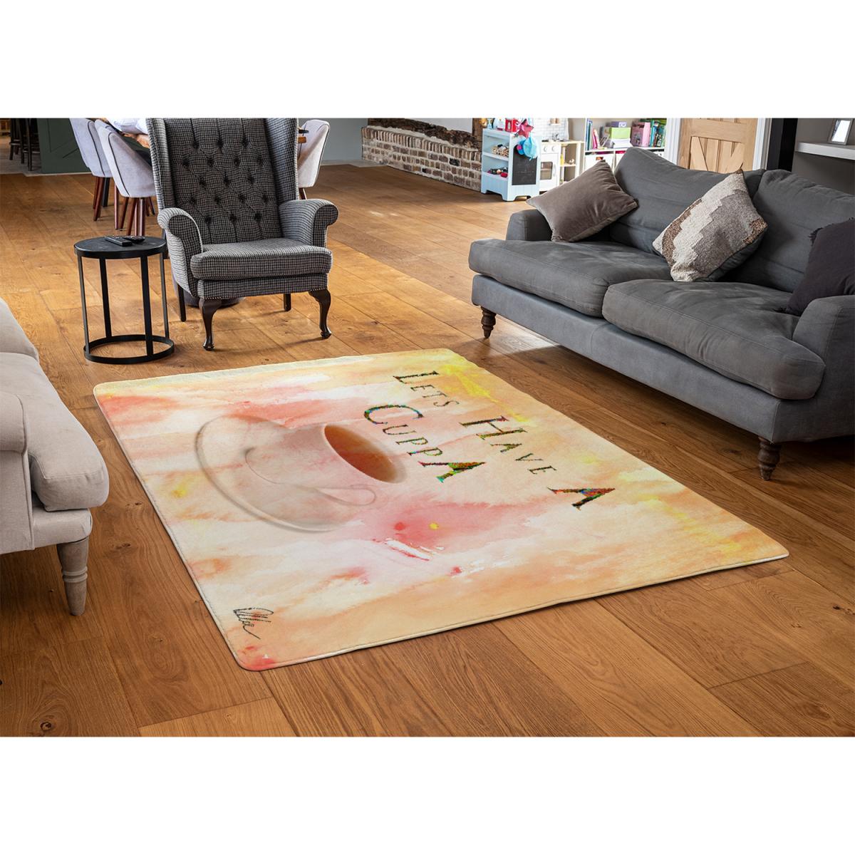 Lets Have A Cuppa Rug - Yellow / 230cm – image 3