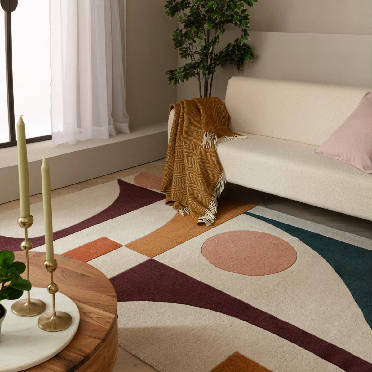 Tolliver Multicolour Modern Shapes Rug - Multicoloured / 230cm