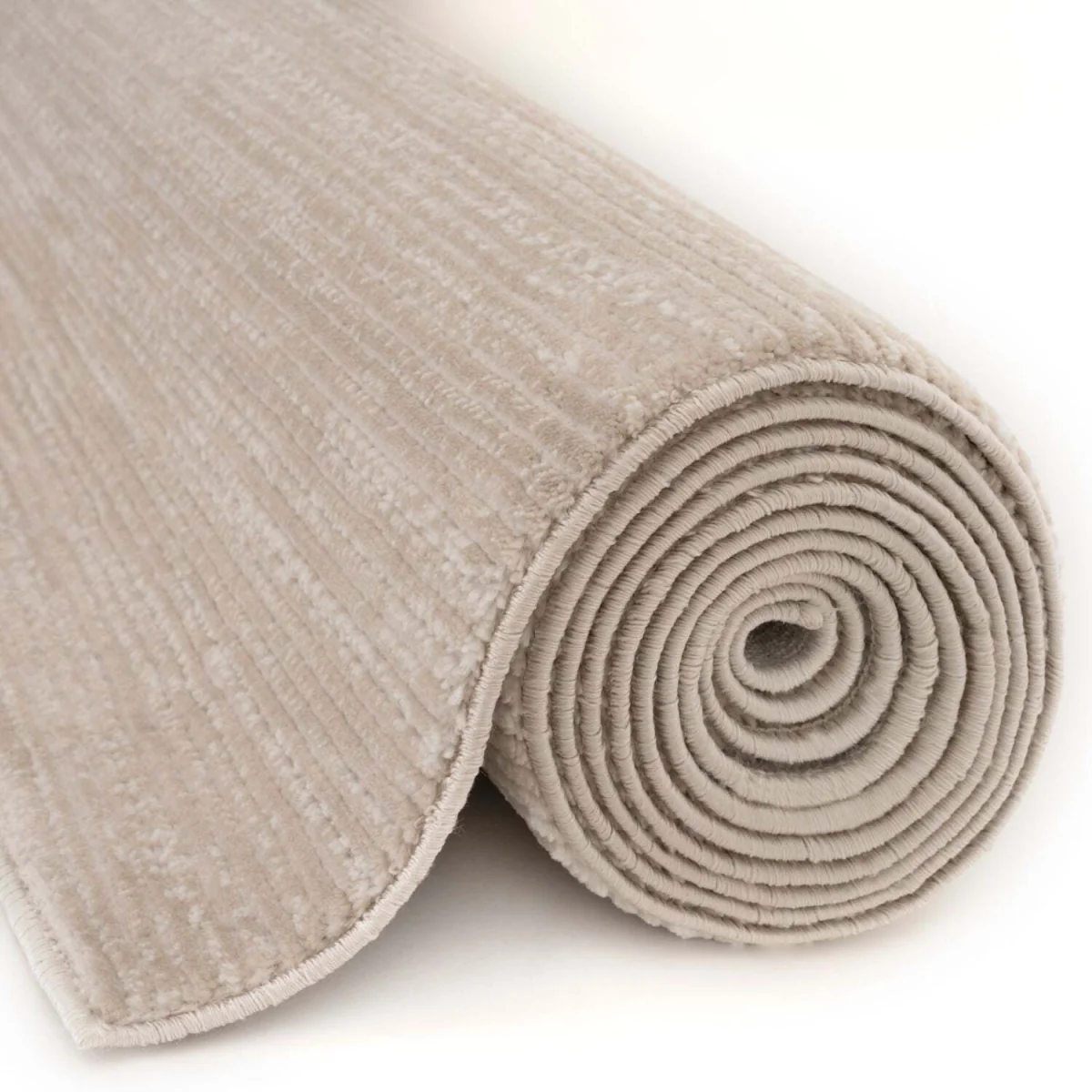The Rugs Carmel Striped Design Textured Runner - Cream-Beige – image 5