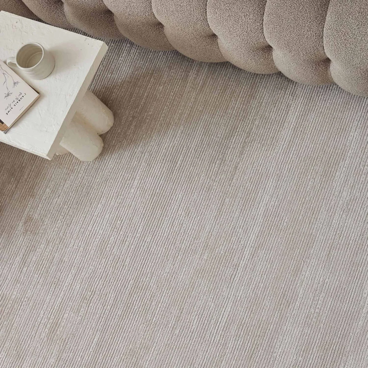 The Rugs Carmel Striped Design Textured Runner - Cream-Beige – image 6