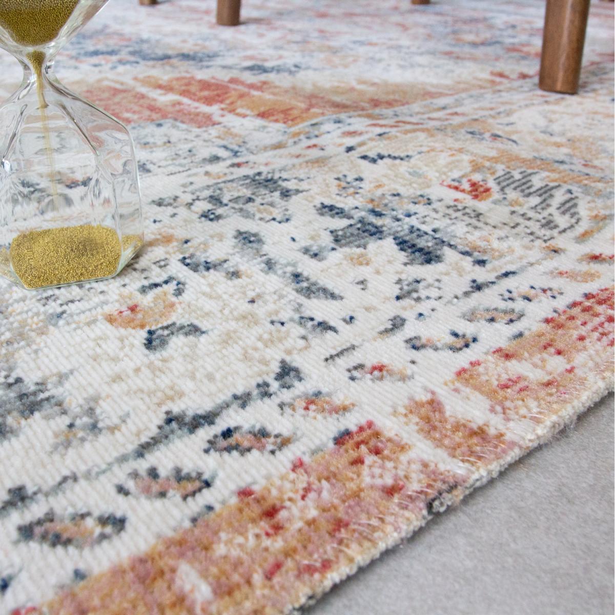 Terracotta Traditional Medallion Zero Pile Distressed Area Rug - Terracotta / 110 x 60cm – image 3