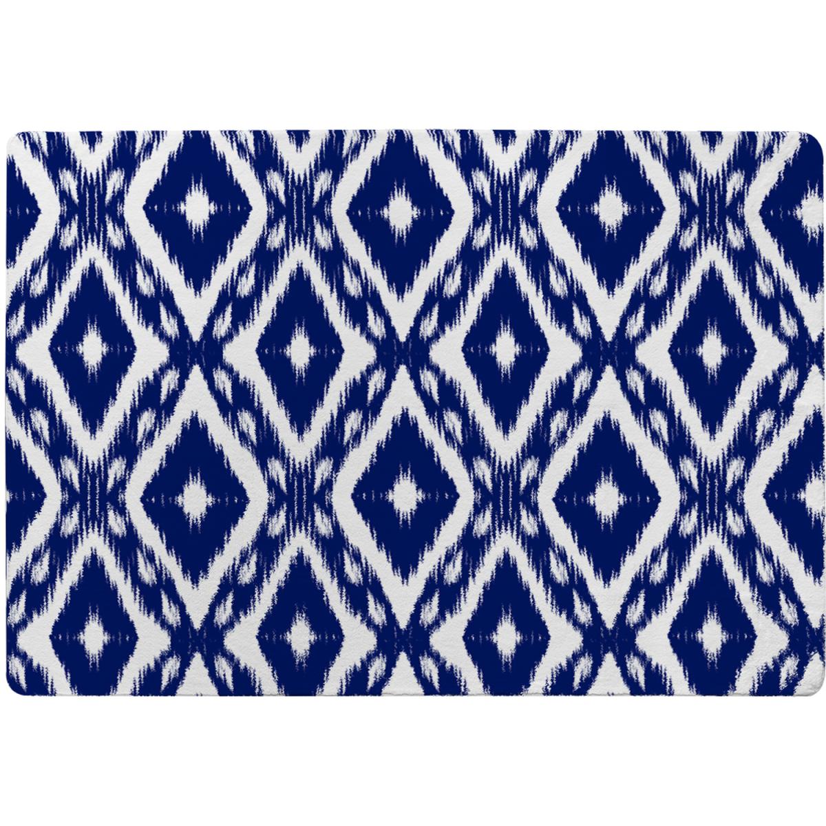 Tribal Art Ikat Ogee In Traditional Classic Blue Designer Rug - Blue / 110cm – image 2
