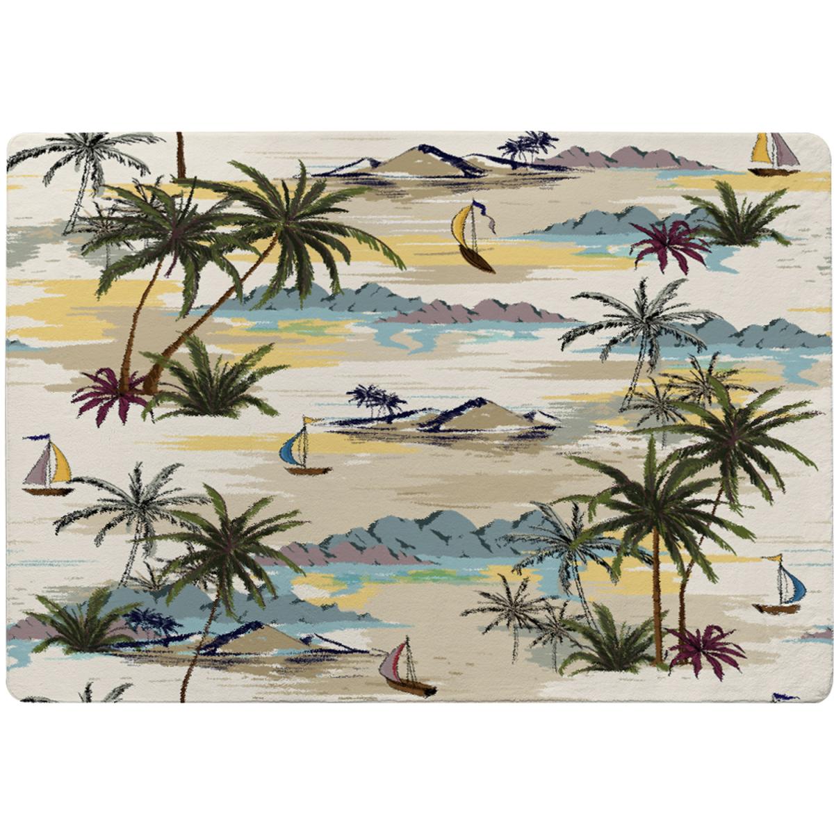 Palm Sailboats Rug - Yellow / 110cm – image 1