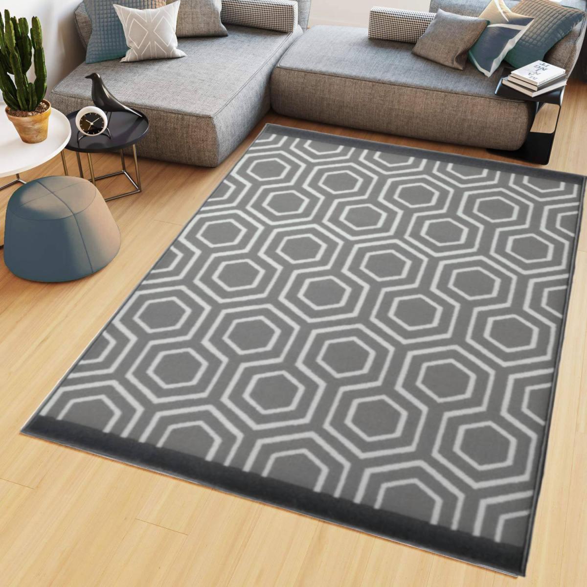 Modern Grey Geometric Flatweave Rug - Islay - Grey / 230cm / 5kg – image 3