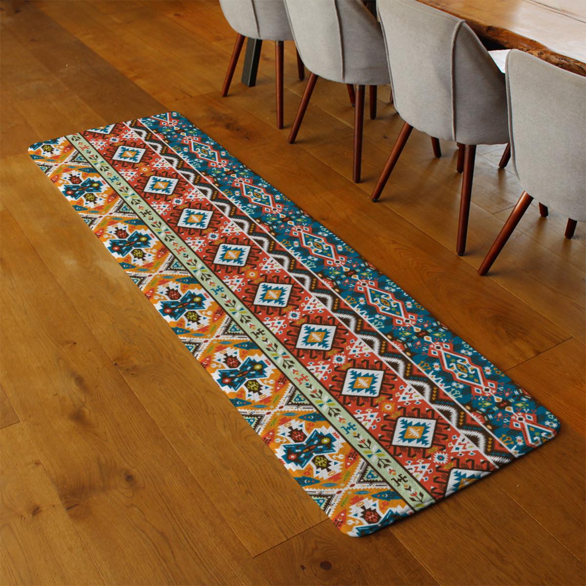 Seamless Colorful Pattern In Tribal Style Runner Rug - Red – image 3