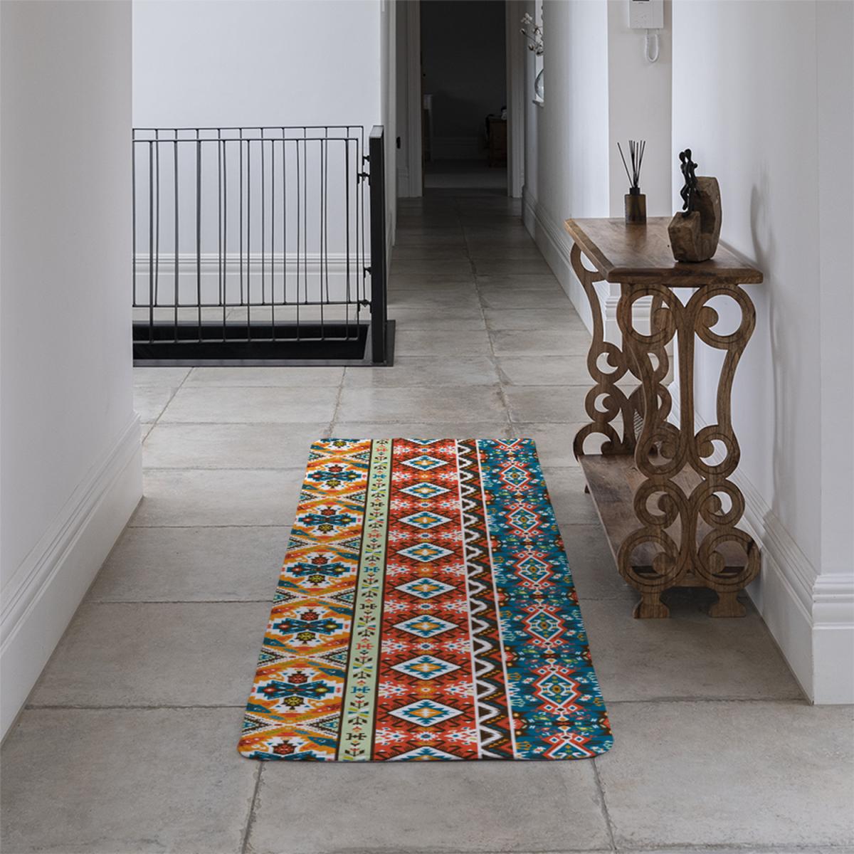 Seamless Colorful Pattern In Tribal Style Runner Rug - Red – image 4